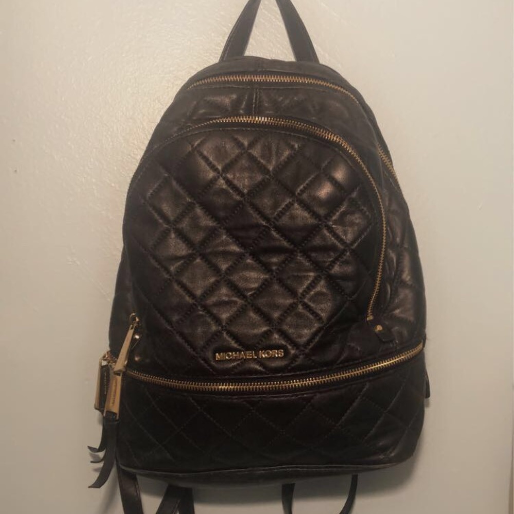 MICHAEL KORS Leather Black Backpack